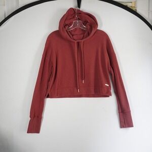 Sweaty Betty Cropped Hoodie Red Size S Cotton Blend‎ Athletic Made in Italy